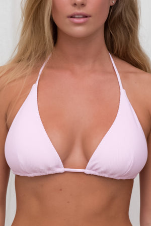 Ribbed Triangle Top - Pink